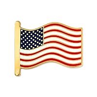 PinMart's Waving American Flag Enamel Suit Jacket Lapel Pin Jewelry