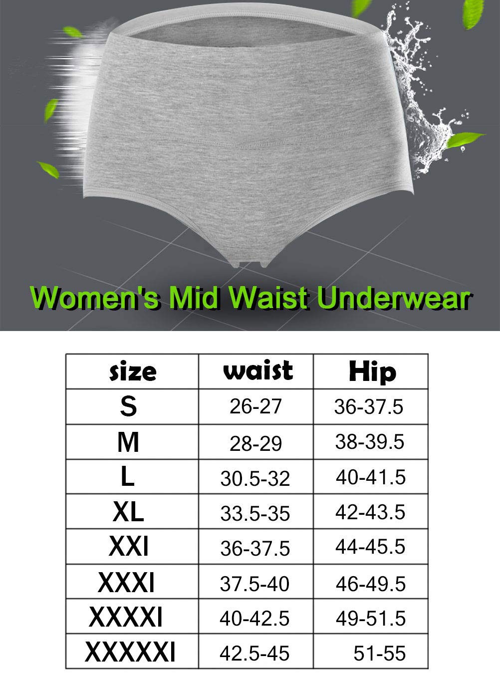 ASIMOON Control Top Underwear for Women Cotton Postpartum C