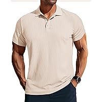 PJ PAUL JONES Mens Texture Polo Shirts Casual Wrinkle Free Elasticity Short Sleeve Knit Golf Shirt Tops