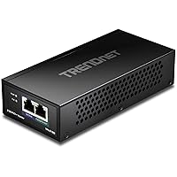 TRENDnet 2.5G PoE++ Injector, TPE-219GI, 90W PoE++, 30W PoE+, 15.4W PoE, IEEE 802.3 bt /802.3at/802.3af Compliant, Metal Housing, Up to 100m (328 ft.), Black