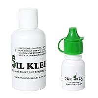 Bundle of 2 items: Sil Kleen Pool Cue Shaft and Ferrule Cleaner 1 oz Bottle & Cue Silk Pool Cue Shaft Conditioner ¼ oz Bottle