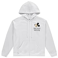Disney Ladies Mickey Mouse Fashion Hoodie Mickey and Minnie Mouse Classic Zip Up Hoodie Sweatshirt