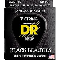 BKE7-11 Black Beauties Electric Guitar Strings, Heavy 7-String, 11-60