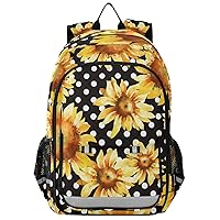 ALAZA Sunflower Floral Polka Dot Casual Daypacks Bookbag Bag