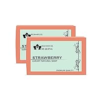 Luxury Strawberry Handmade Natural Soap Bars (125 Gram / 4.4 OZ) (Pack Of 2)