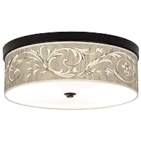 Laurel Court Giclee Energy Efficient Bronze Ceiling Light with Print Shade