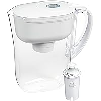 Brita Metro Water Filter Pitcher, BPA-Free Water Pitcher, Replaces 1,800 Plastic Water Bottles a Year, Lasts Two Months or 40 Gallons,Includes 1 Filter,Kitchen Accessories, Small -6-Cup Capacity,White
