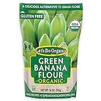 Let's Do Organic Green Banana Flour – Grain Flour Replacement, Resistant Starch, Versatile Starch, Gluten Free, Iron, Non-GMO Project Verified, USDA Organic – 14 Oz