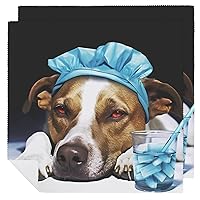 A Dog is Sick Printed Cloth Napkins Reusable Dinner Tablecloth for Restaurant Wedding Party 19 X 19 Inch