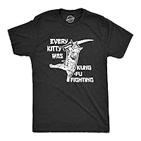Mens Every Kitty was Kung Fu Fighting Funny Kitten Cat Sword Music T Shirt