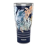 Tervis Traveler Sara Berrenson Deep Sea Kelp Triple Walled Insulated Tumbler Travel Cup Keeps Drinks Cold & Hot, 30oz, Stainless Steel