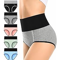 Cotton High Waisted Womens Underwear Soft Stretch Breathable Full Coverage Ladies Panties Multipack
