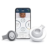 SleepSure Smart Baby Monitor - Live Heart Rate View, Rollover, Skin Temperature, and Motion Notifications with On-The-Go Monitoring, Historic Sleep Data, Customizable Settings – Gray