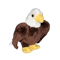 Wild Republic Pocketkins Eco Bald Eagle, Stuffed Animal, 5 Inches, Plush Toy, Made from Recycled Materials, Eco Friendly