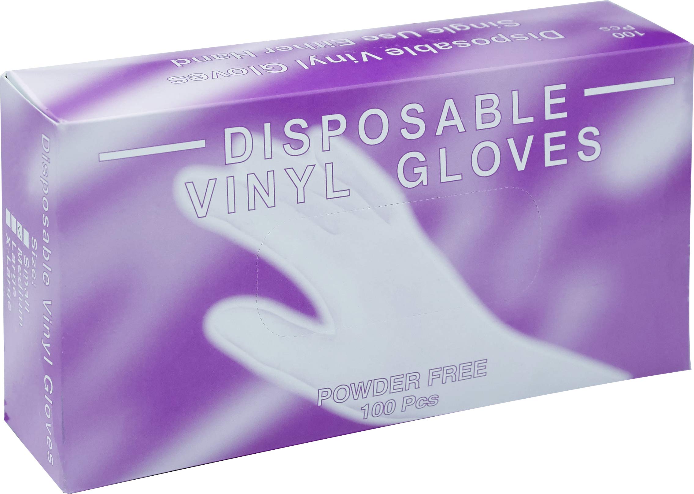 Powder Free, Latex Free, Disposable Vinyl Gloves, Medium, 10 Packs of 100 Gloves (1,000 gloves)