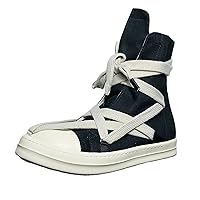 owen seak High-TOP Sneakers for Women Men Casual Canvas Lace Up Zip Platform Walking Shoes Streetwear Black Boots