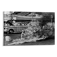 TruriM VducK Monk Thich Quang Duc Was Burned to Death in Protest of A Vintage Art Printed Poster Decorated Bedroom Office Decoration Printing Poster Gift Frame-style 36x24inch(90x60cm)