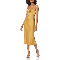 Jenny Yoo Women's Adele Modern Midi Cowl Neck Satin Dress