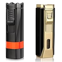 Four & Triple Jet Flame Torch Lighter Dark+Gold Combo