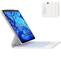typecase Keyboard Case for iPad Pro 12.9 (6th, 5th, 4th, 3rd Gen),Magic Keyboard for iPad Pro 12.9, Magnetic Keyboard Case with Multi-Touch Trackpad, 11 Colors Backlight,White
