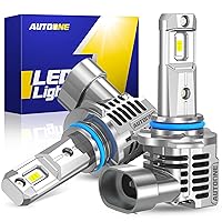 AUTOONE Upgraded 9005 LED Headlight Bulbs, 22000 Lumens 600% Brighter, 6500K Cool White, 35W 9005 Headlight Bulbs, Super Bright HB3 9005 LED Bulb, Easy Installation, Long Lifespan