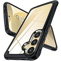 Oterkin for Samsung Galaxy S24 Plus Case Clear, [20X Anti-Yellowing] S24 Plus Case with [Built-in 4 Airbags][10FT Military Grade Protection] [Crystal Transparent Slim] Galaxy S24+ Plus Case (Black)