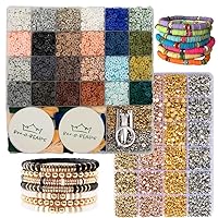 Felix LeChef Box-O-Beads, 9000 pcs Clay Heishi Beads and Bulk Gold and Silver Spacers Bundle for Bracelet & Jewelry Making, DIY Bracelet Making Kit