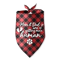 Mom&dad are Getting Me a Human Dog Pregnancy Announcement Bandana Gender Reveal Photo Prop Pet Scarf Accessories for Pet Dog Lovers Gifts