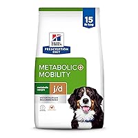 HILL'S PRESCRIPTION DIET Metabolic + Mobility, Weight + j/d Joint Care Chicken Flavor Dry Dog Food, Veterinary Diet, 15 lb. Bag