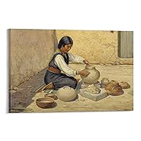 Hopi Women Make Pottery Art Posters Poster Decorative Painting Canvas Wall Art Living Room Posters Bedroom Painting 24x36inch(60x90cm)