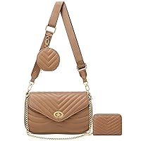 JEEHAN Quilted Crossbody Bags for women Designer Shoulder Handbags Small Purse
