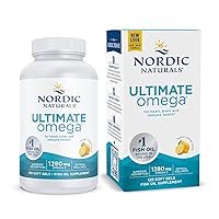 Ultimate Omega, Lemon Flavor - 120 Soft Gels - 1280 mg Omega-3 - High-Potency Omega-3 Fish Oil Supplement with EPA & DHA - Promotes Brain & Heart Health - Non-GMO - 60 Servings