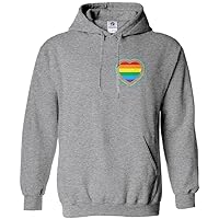 Threadrock Women's Gay Pride Rainbow Heart Hoodie Sweatshirt