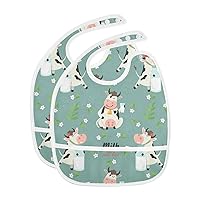 Baby Bibs for Baby Boy Girl Feeding Bibs Toddler Bibs for Boys Toddlers 1-3 Years, 2 Pack