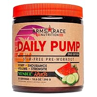Arms Race Nutrition Daily Pump 2nd Edition STIM-Free Pre-Workout, 20 Servings (Venice Beach)