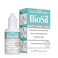 BioSil by Natural Factors, Beauty, Bones, Joints Liquid, Supports Healthy Hair, Skin and Nails, Vegan Collagen, Elastin and Keratin Generator, 1 Oz