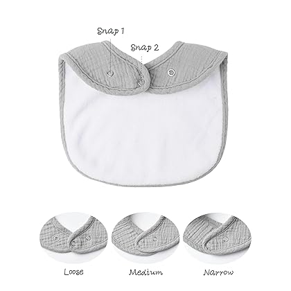 Konssy Muslin Baby Bibs 8 Pack Baby Bandana Drool Bibs Cotton for Unisex Boys Girls, 8 Solid Colors Set for Teething and Drooling
