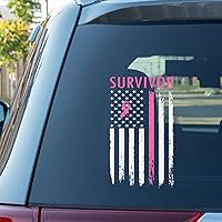 Survivor Car Window Stickers Breast Cancer Ribbon Heal Car Decal Window Decal Fighte Cancer Awareness Warrior Bumper Stickers for Cars/Trucks Window Decor Gift to Mom Women