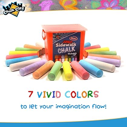 Chalk City Sidewalk Chalk, Jumbo Chalk, Non-Toxic, Washable, Art Set (20-Count)