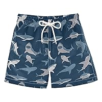 Shark Sea Fish Boys Swim Trunks Swim Beach Shorts Baby Kids Swimwear Board Shorts Hawaii Vacation Beach Essentials,2T