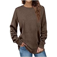 tuduoms Long Sleeve Shirts for Women Workout Casual Tunic Tops Lightweight Crew Neck Sweatshirts Dressy Blouses for Leggings