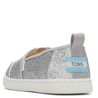 TOMS Alpargata Sneaker, Silver Iridescent Glimmer, 2.5 US Unisex Big Kid