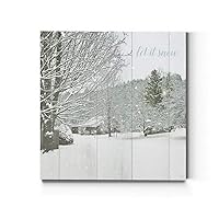 Renditions Gallery Let it Snow Wall Art, Charming Christmas & Winter Artwork, Scenic White Forest Setting, Premium Gallery Wrapped Canvas Decor, Ready to Hang, 32 in H x 32 in W, Made in America