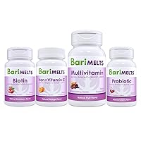 BariMelts Complete Post-Bariatric Surgery Bundle - Multivitamin, Iron with Vitamin C, Biotin, and Probiotics