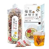 Chrysanthemum Cassia Seeds Tea Bags (8gX20 Bags in 1 Box), Sweet-scented Osmanthus, Burdock Root, Honeysuckle, Chinese Wolf-berry, 6 Herbs Mixed Floral Tea Bags (1 Box)