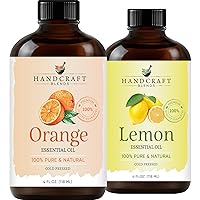 Lemon Essential Oil and Sweet Orange Essential Oil Set – Huge 4 Fl. Oz – 100% Pure and Natural Essential Oils – Premium Therapeutic Grade with Premium Glass Dropper