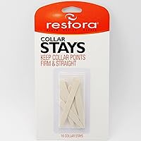 Restora White Plastic Collar Stays - 16 Assorted Coll0r Stays