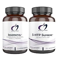 5-HTP + Insomnitol Duo - Mood Supplement, Includes Valerian, Melatonin, and L-Theanine (2 Product Set)