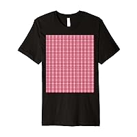 Viva Magenta Plaid Pattern Premium T-Shirt