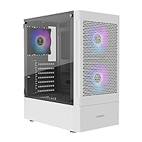 GAMDIAS White RGB Gaming ATX Mid Tower Computer PC Case with Side Tempered Glass and Excellent Airflow Design & 3 Built-in 120mm ARGB Fans